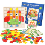 Montessori 120-osaline laste mosaiikpuzzle 40 mosaiigipildiga LIVMAN SD46