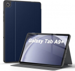Soke Galaxy Tab A9 Plus &uuml;mbris 2023, p&otilde;rutuskindel nutikas folio-&uuml;mbris, mitme vaatenurgaga, pehme Tpu tagak&uuml;lg Samsung Galaxy Tab A9+ 11-tollisele tahvelarvutile [sm-x210/x216/x218], tumesinine