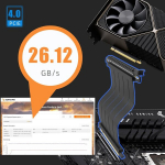Glotrends 600 mm pcie 4.0 x16 riser kaabel (0->180 kraadi), &uuml;hildub pcie gen 4.0 gpu-ga, nagu rtx4090-rtx3060, rx7900, rx6950xt-rx6500xt jne.