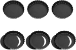 6 t&uuml;kki mittenakkuvat &uuml;mmargust quiche vormi eemaldatava p&otilde;hjaga, s&uuml;sinikterasest lame koogivorm tartlettidele kookide ja magustoitude k&uuml;psetamiseks, 12 cm