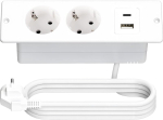 Skikhn laua sisse s&uuml;vistatav pistikupesa usb c + usb a, 2-suunaline paigaldus pistikupesa riba 1,5 m kaabliga, sisseehitatud pistikupesa usb-ga, laua pistikupesa mitu pistikupesa lauale, kontorisse, lauaplaadile