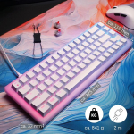 Cherry Xtrfy K5v2 Kompaktne mehaaniline m&auml;nguriklaviatuur 65% formaadis, prantsuse paigutus (azerty), Hot Swap klaviatuur, Mx2a Red l&uuml;litid, valge l&auml;bipaistev
