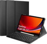 Fintie Klaviatuurikohver Samsung Galaxy Tab S9 11-tollisele 2023 tahvelarvutile Sm-x710/x716/x718, Klaviatuurikate magnetilise eemaldatava saksa Bluetooth-klaviatuuriga, Must