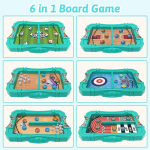 Togetdream 6-in-1 lauahoki m&auml;nguasi lauam&auml;ng hoki kiire sling puck m&auml;ng kaasaskantav malelaua komplekt peom&auml;ngud m&auml;nguasi lastele ja perepeom&auml;ngudeks