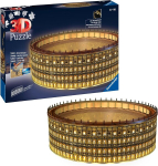 Ravensburger 3d pusle 11148 Colosseum Night Edition, mis helendab pimedas, maailmakuulus Vana-rooma maam&auml;rk, kolmem&otilde;&otilde;tmeline mudel suurtele ja v&auml;ikestele puslef&auml;nnidele alates 8. eluaastast