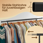 Riidestange, 45 x (110-150) x 162,9 cm, Matt Must, Riidepuu, Garderobenst&auml;nder, 45 x (110-150) x 162,9 cm, Matt Must