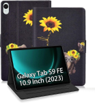 Onetheful &uuml;mbris Samsung Galaxy Tab S9 Fe 10.9 Tolli/s9 2023 11 tolli Tpu kokkupandav kaitse&uuml;mbris koos statiivi funktsiooniga, magnetkinnitus Galaxy Tab S9 Fe 10.9 Tolli/s9 11 tolli jaoks, daisy elephant