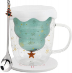 Volumoon J&otilde;ulukruus Kahekordsed Klaasid Armsad Tassid J&otilde;ulukruus Kohvi Tee Klaasid Joogiklaasid Kohviklaas J&otilde;ulupuu Kohvitassid Kahekordse Seinaga Isoleeritud Klaas Espressotass 300 ml