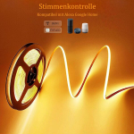 Wifi cob led riba 5 m soe valge, 24 v 3000 k cob led riba soe valge dimmerdatav led riba, suur heledus, 384 ledi/m, rakendusega juhitav, alexa led riba cob led valgusriba &uuml;hildub alexaga