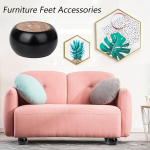 Bqlzr 4 tk mustad &uuml;mmargused kuklikujulised m&ouml;&ouml;blijalad diivanile puidust 40mm x 70mm