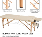 Younike kokkupandav massaažilaud 2 tsooniga massaažilaud reguleeritava k&otilde;rgusega t&auml;toveeringute massaažilamats kaasaskantav massaažipink mobiilne massaaživoodi massaaživoodi kreem 60 cm laiune teraapialaud