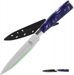 Fullhi universaalne nuga, 2 tk, mitmev&auml;rviline 5-tolline jaapani nuga, tarbenuga, roostevabast terasest k&ouml;&ouml;ginuga koos tupe kaitsega (purple resin)