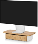 Monitori hoidja Oakywood - s&uuml;learvuti puidust alus - monitori alus sahtliga - valmistatud ehtsast puidust ja metallist, minimalistlik disain, valmistatud El-is - monitori alus, lauaorganisaator - tamm - valge