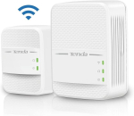 Tenda Ph10 Powerline adapterikomplekt Av1000 + Ac750 Wlan Gigabit Socket (1000 Mbit/s Lan + 750 Mbit/s Wifi, Homeplug Av2, 2 Gigabit porti, Plug & Play, ideaalne kaameratele, Iptv, Xbox)