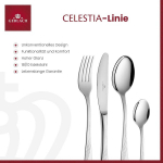 Gerlach Celestia s&ouml;&ouml;giriistade komplekt 6 inimesele, n&otilde;udepesumasinas pestav, roostevabast terasest s&ouml;&ouml;giriistad, nuga, kahvel, lusikas, teelusikas, koogikahvel, kastmekulp, koogilabidas, l&auml;ikiv, roostekindel, 24 osa