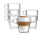 Vialli Design tasside komplekt topeltklaasist seintega Senso, 350 ml, 6 tk.