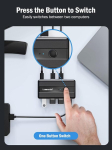TV vastuv&otilde;tja Lemorele usb l&uuml;liti 2pc kvm 3.0 usb l&uuml;liti 2 sisendit 4 v&auml;ljundit usb l&uuml;liti 2 kiire usb 3.0 kaabliga klaviatuuri, hiire, printeri, skanneri, usb m&auml;lupulkade, v&auml;lise k&otilde;vaketta, peakomplektide jne jaoks.