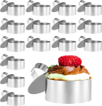 Heiyuet 16 tk 8 cm magustoidur&otilde;ngaste komplekt, v&auml;ikesed roostevabast terasest toidur&otilde;ngad, mousse-r&otilde;ngad, mini-koogir&otilde;ngas t&otilde;stukiga, &uuml;mmargused k&uuml;psetusr&otilde;ngad v&auml;ikestele kookidele, tortidele, mousse'ile, isetehtud magustoitudele