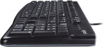 Logitech K120 Business juhtmega klaviatuur Windowsile ja Linuxile, Usb-port, Silent Touch, vastupidav, pritsmekindel, klaviatuurialus, Belgia Azerty paigutus, must