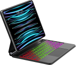 Avnicud klaviatuur ipad air 11 tolli 2025/2024 m3/m2 jaoks koos puuteplaadiga, magic keyboard ipad pro 11 tolli 4/3/2/1 gen, air 5/4 10.9 tolli jaoks, h&otilde;ljuv magnetiline disain, 7 v&auml;rvi valgustus, must