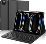 Iveoppe klaviatuur ipad pro 11 tolli 2024 (m4) jaoks, &uuml;mbris klaviatuuriga ipad pro 5. p&otilde;lvkonnale, magnetiline eemaldatav bluetooth qwertz &uuml;mbrise klaviatuur ipad pro 11 tolli 2024 jaoks, must