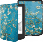 Giopuey &uuml;mbris, &uuml;hildub Pocketbook Verse/verse Pro/verse Pro Color/verse Lite'iga, klapp&uuml;mbris pehme silikoonist tagakaanega, nahasarnane tekstuur &ndash; Flower