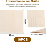 P&auml;rna puidust k&auml;sit&ouml;&ouml;laua plaat, 200 x 200 x 1,5 mm puidust vineerplaat, puidust plaat isetehtud mudelitele, kunstile ja k&auml;sit&ouml;&ouml;le, maalidele, lasergraveerimisele