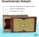 Logica Spiele Art Labyrinth puslekarp - saladuste laegas - raskusaste 5/6 incredible - kinkekarp - puidust m&otilde;tlemism&auml;ng - puslem&auml;ng - kannatlikkuse m&auml;ng - leonardo da vinci kollektsioon