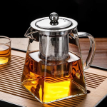 Yueming teekann koos filtriga, 550 ml, klaasist kandiline teekann, klaaspott teefiltriga, teekeetja lahtisele teele, roostevabast terasest teekann
