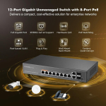 Mokerlink 12-pordiline Gigabit Poe l&uuml;liti, 8 Poe+, 2 Sfp
