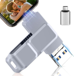 USB pulk 3-in-1 usb m&auml;lupulk 512 gb m&auml;lupulk usb-c adapteriga telefonile/androidile/tahvelarvutile/pc-le/s&uuml;learvutile, v&auml;line fotopulk - t&otilde;hus fotode/andmete/dokumentide varundamine, &uuml;hildub ios-i ja androidiga, hall