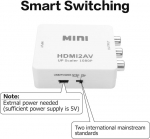 Yaodhaod vga kuni hdmi &uuml;he kanaliga adapter, 1080p mini vga adapteri karp teisendab stabiilselt full hd audio video tuge hdtv pc, s&uuml;learvuti, lauaarvuti, monitori, projektori jaoks (hdmi kuni rca muundur)