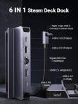 Hsthe Sea Usb C jaotur 6-in-1 Usb dokk Steam Decki laadimisjaam 3 x Usb 3.0 Hdmi Rj45 kiirlaadimisega Usb-c port