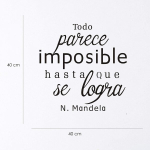 Seinakleebis seinakaunistus Everything Seems Impossible Until It Is Achieved. Dekoratiivne vin&uuml;&uuml;l is Spanish. Klassiruumi kaunistus dekoratiivsed kleebised kontoripoe ruum