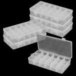 Chuifai 6 tk 18 sektsiooniga sorteerimiskarp v&auml;ikestele osadele, 23 x 11,7 x 4 cm helmeste hoiukarp sektsioonidega, reguleeritav, sortimiskarbid, sorteerimiskarbid kruvidele, k&auml;sit&ouml;&ouml;le, &otilde;mblustarvikutele