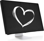Kwmobile 24-26 tolline monitori&uuml;mbris - arvutiekraani kaitse&uuml;mbris 24-26 tollisele monitorile - arvuti katte&uuml;mbris, v&auml;rvus: heart brush white black