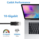 Sinloon Cat6a Ethernet kaabel, kiire 10gbps 500mhz v&otilde;rgukaabel, pehme Pvc Lan &uuml;likerge v&otilde;rgukaabel, Utp keerdpaar Pc, ruuteri, modemi, printeri, teleri digiboksi, Ps5 jaoks (1,5 m)