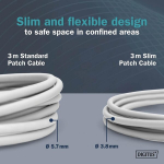 Digitus Lan Cat 6a kaabel - 0,5 m - &otilde;huke versioon Awg 32/7 - 10 Gbps - Rj45 v&otilde;rgukaabel - F/ftp - Poe+ - Lszh - &uuml;hildub Cat7, Cat6, Cat5e - hall