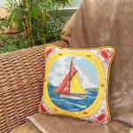 Bothy Threads Gobel&auml;&auml;n tikandi padja tikkimiskomplekt Simple Sailing Tikitud pilt tr&uuml;kiga