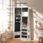 Ehtekapp, Peegliga alus, 55 x 55 x 161 cm, Valge