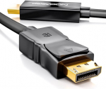 Deleycon Displayport-hdmi kaabel, 1m, must