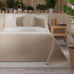 Pikitud voodikate pleed 170x210 cm tumekreemjas velvet