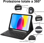 Fogari klaviatuurikohver ipad 10 generation 10.9 tolli 2022 jaoks, itaalia qwerty eemaldatav bluetooth-klaviatuur ipad 10 generation jaoks, klaviatuurikohver ipad 10a 10.9 tolli jaoks, must