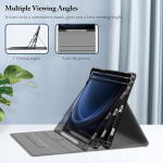 Fintie klaviatuurikohver samsung galaxy tab s10 fe/s9 fe 10.9 tolli/s9 11 tolli tahvelarvutile, saksa klaviatuur puuteplaadiga, magnetiline eemaldatav klaviatuurikate, must