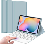 Fintie klaviatuurikohver samsung galaxy tab s6 lite 10.4 tolli 2024/2022/2020 tahvelarvutile magnetilise eemaldatava saksa klaviatuuri ja puuteplaadiga, ice blue
