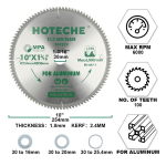 Hoteche tct ketassaetera 254 x 30 x 100t t&auml;psete l&otilde;igete jaoks alumiiniumis ja plastikus, sk5 alusega, 1,8 mm paksus, 100 hammast oke402 l&otilde;ikepea, max 6000 p/min, sisaldab 3 seibi