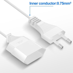 Gomety pikendusjuhe: 2 t&uuml;kki 2,2 m Type C Male Euro pistik kuni Double Type C Euro Female, 250 V / 2,5 A pistikupesa adapter lame telerile, arvutile, telefoni monitori lambile, kodumasinatele