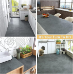 Veelike pvc p&otilde;randakate, betooni v&auml;limusega hall, 24 tk pakis, isekleepuvad p&otilde;randaplaadid, betooni v&auml;limusega plaadikleebised, paksendatud p&otilde;rand, 30 cm x 30 cm, veekindel p&otilde;randakate, tsementplaadid vannituppa, k&ouml;&ouml;ki