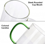 Qhyk L&auml;bipaistvate klaaside komplekt, 310 ml, veeklaasid v&auml;rviliste k&auml;epidemetega, sobivad teeklaasid, mahlaklaasid, kohviklaasid, pidudeks, restoranidele, pulmadeks, 6 klaasi komplekt