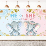 2.1 x 1.5 m foto taust soote avalikustamise peoks sinine v&otilde;i roosa elevant lill tema v&otilde;i tema mis saab beebist fotograafia taust soote avalikustamise peo koogilaua kaunistused b&auml;nner fotostuudio rekvisiidid